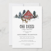 Herten thema bos Baby shower uitnodiging (Voorkant)