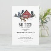 Herten thema bos Baby shower uitnodiging (Staand voorkant)