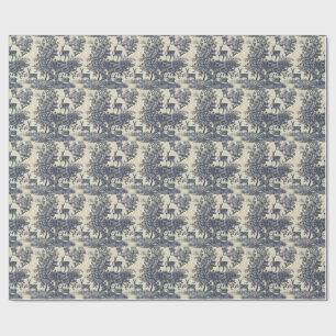 Herten Toile Patroon Boslandschap Botanisch Cadeaupapier