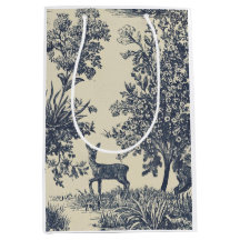 Herten Toile Patroon Boslandschap Botanisch