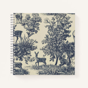 Herten Toile Patroon Boslandschap Botanisch Notitieboek