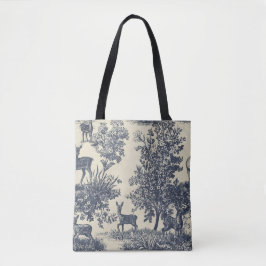 Herten Toile Patroon Boslandschap Botanisch Tote Bag