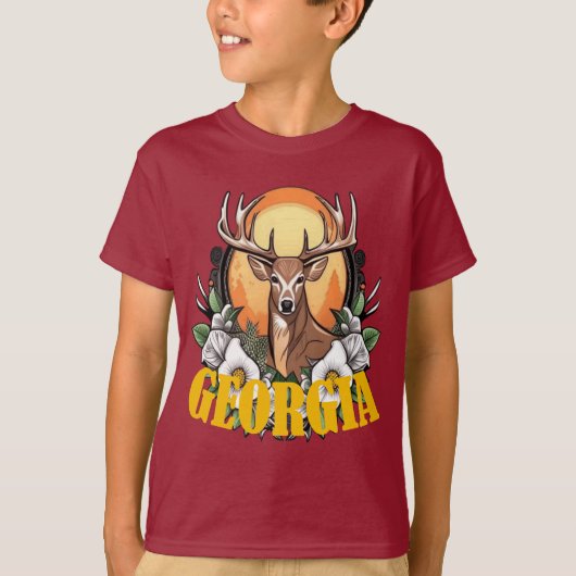 Herten uit Georgia met Rozen T-shirt (Voorkant)