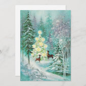Herten uit grootmoeders tijd in de sneeuw feestdagenkaart (Voorkant / Achterkant)