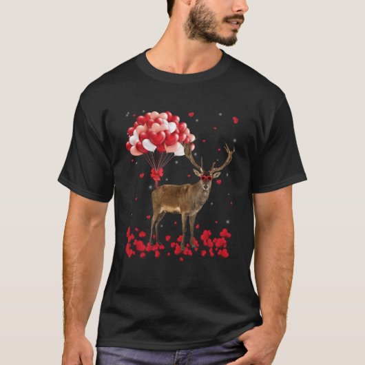 Herten Valentijn dag hart dieren T-shirt (Voorkant)