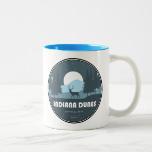 Herten van het Indiana Dunes National Park Tweekleurige Koffiemok