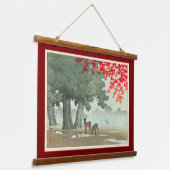 Herten van Nara Park, Hasui Kawase, Woodcut Hangend Wandkleed (Gebogen)