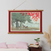 Herten van Nara Park, Hasui Kawase, Woodcut Hangend Wandkleed (Slaapkamer)