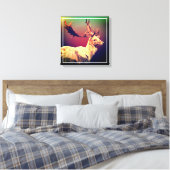 Herten veelhoek ontwerp canvas afdruk (Insitu (Slaapkamer))