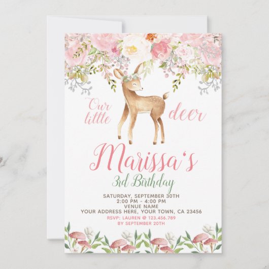 Herten Verjaardag Uitnodiging (Voorkant)