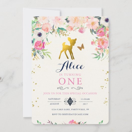 Herten Verjaardag Uitnodiging (Voorkant)