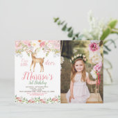 Herten Verjaardag Uitnodiging met Foto (Staand voorkant)