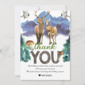 Herten Verjaardag Woodland Dank u kaart (Voorkant)