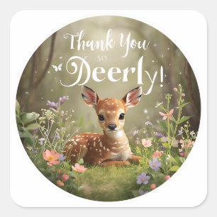 Herten Verjaardagsstickers voor in het Bos – M Vierkante Sticker