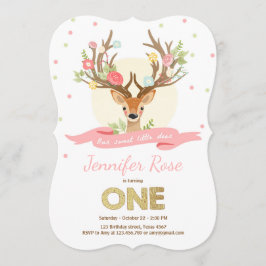 Herten verjaardagsuitnodiging Antlers Woodland Gol Kaart