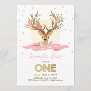 Herten verjaardagsuitnodiging Antlers Woodland Gol Kaart