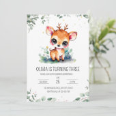 Herten verjaardagsuitnodiging, Forest Animals Birt Kaart (Staand voorkant)