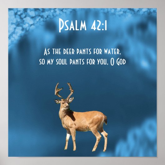Herten verlangen naar water Psalm Poster (Voorkant)