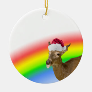 Herten voor de feestdagen keramisch ornament