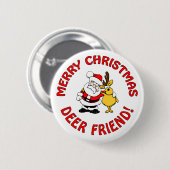 "Herten Vriend" Kerstmis knop Ronde Button 5,7 Cm (Voorkant /achterkant)