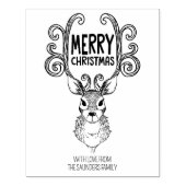 herten vrolijk kerstfeest, grote familie rubberstempel (Afrduk)