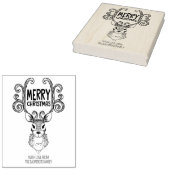 herten vrolijk kerstfeest, grote familie rubberstempel (Gestempeld)