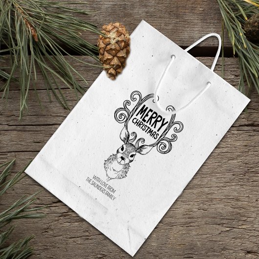 herten vrolijk kerstfeest, grote familie rubberstempel