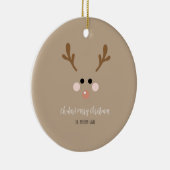 Herten! vrolijk kerstfeest keramisch ornament (Rechts)