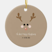 Herten! vrolijk kerstfeest keramisch ornament (Voorkant)