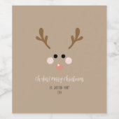 Herten! vrolijk kerstfeest wijn etiket (Enkel label)