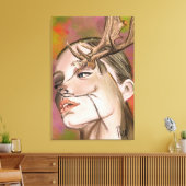 Herten Vrouw Canvas Print (Insitu (Woonkamer))