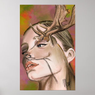 Herten Vrouw Poster