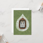 Herten wachten op je om Wenskaart te verlaten Kaart (Voorkant / Achterkant in situ)