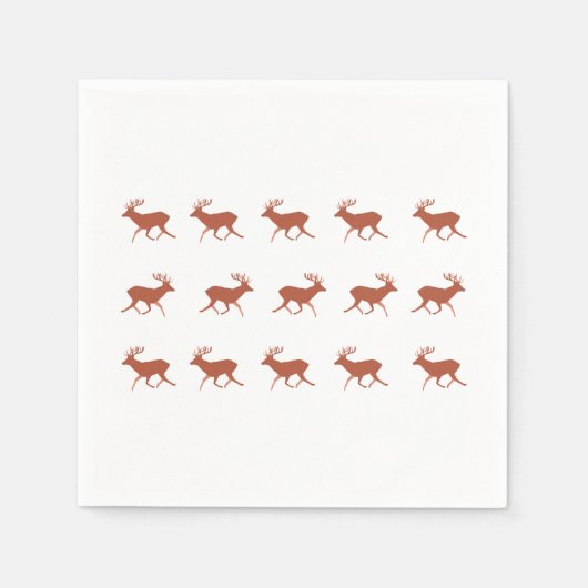Herten Wandelen Festief Patroon  Servet (Voorkant)