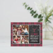 Herten wat een jaar! | 3 Foto Plaid Vakantiefoto Briefkaart (Staand voorkant)