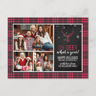 Herten wat een jaar!   3 Foto Plaid Vakantiefoto Briefkaart