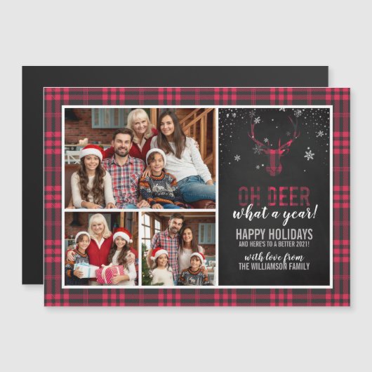 Herten wat een jaar! | Red Buffalo Plaid Christmas (Voorkant / Achterkant)
