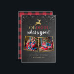 Herten wat een jaar! Tartan Chalkboard 2 Foto Feestdagenkaart<br><div class="desc">Deze vakantiefotokaart is perfect voor elk gezin dat op zoek is naar een leuke maar moderne kerstfotokaart. Dit ontwerp is voorzien van "Oh Deer, wat een jaar!" in een mix van moderne belettering en handgeschreven script met een rendier aan de bovenkant in een faux gouden folie script, geplaatst op de...</div>