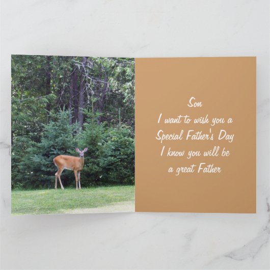 Herten wensen zoon een gelukkige Vaderdag Kaart (Binnen)