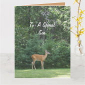 Herten wensen zoon een gelukkige Vaderdag Kaart (Gele Bloem)