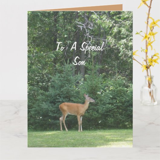 Herten wensen zoon een gelukkige Vaderdag Kaart (Gele Bloem)