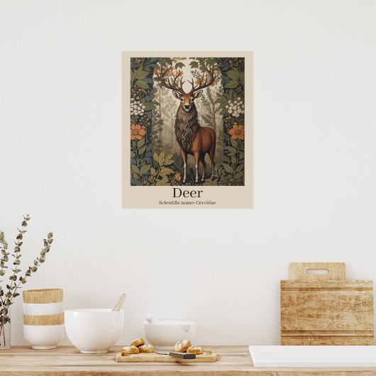 Herten Wetenschappelijke naam Wildlife Poster (Keuken)