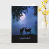 Herten Wilde Dieren Dier Gefeliciteerd Schattig Br Kaart (Gele Bloem)