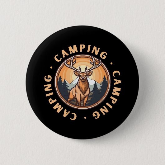 Herten - Wildheid - Kamperen Ronde Button 5,7 Cm (Voorkant)