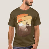Herten Wildlife Graphic Brown T-shirt (Voorkant)