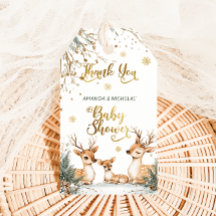 Herten Winter Baby Shower Bedankt 