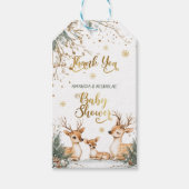 Herten Winter Baby shower Dank u Cadeaulabel (Voorkant)
