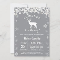 Herten Winter Baby shower Sneeuwvlok Uitnodiging