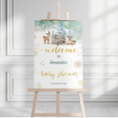 Herten Winter Baby shower Welkomstbord Poster