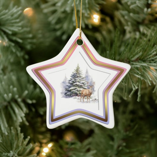 Herten Winter Bos Ster Ornament (Boom)